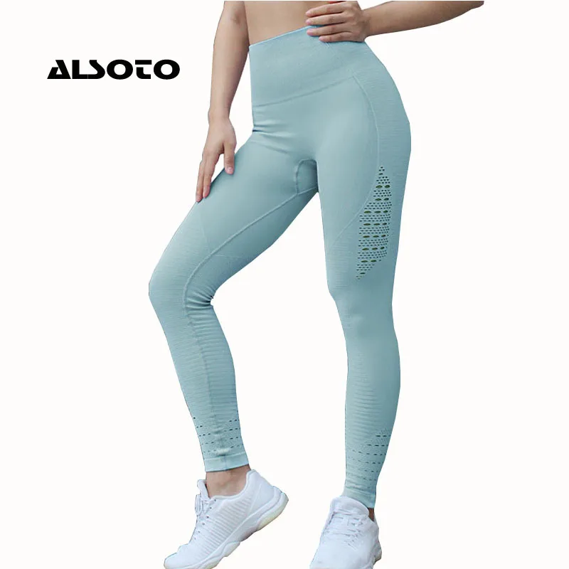 

Women Yoga Pants Super Stretchy Gym Tights Energy Seamless Tummy Control High Waist Sport Leggings Purple Running Pants Women