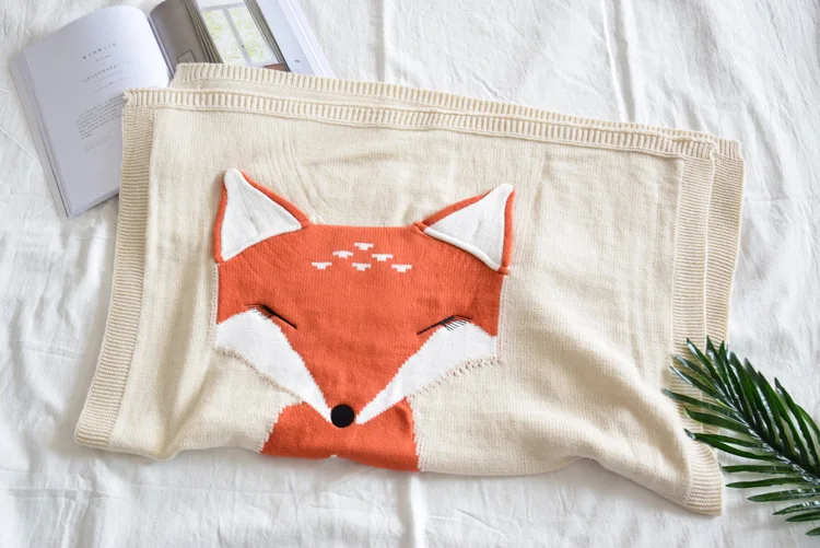 Autumn Baby Toddler FOX Bedding Newborn Knitted Baby Blanket Wrap Soft Blankets Fashion Brand Swaddling Kids Gift Girls Blankets