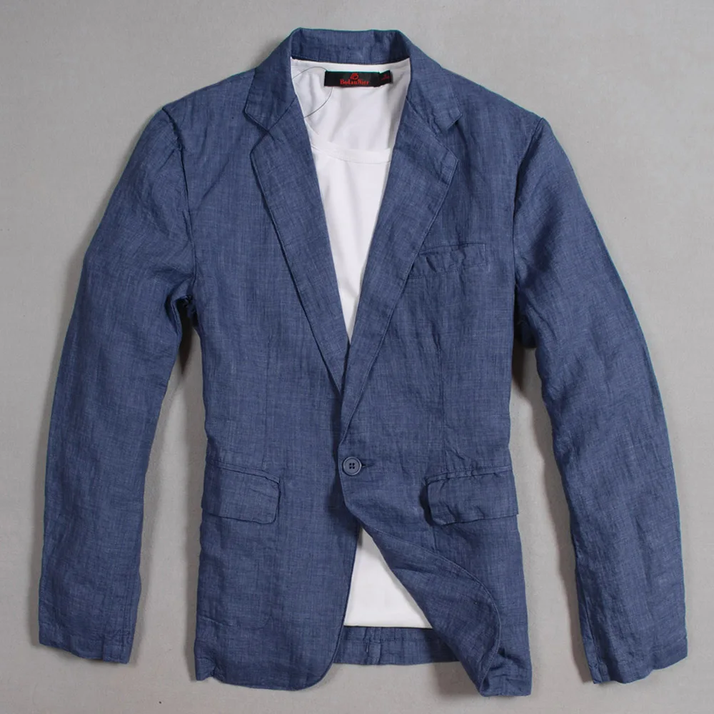 Summer linen male suit muji high quality breathable pure linen slim