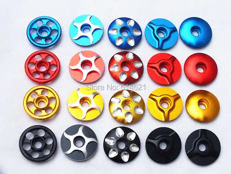 CNC Aluminum 1 1//8 Bicycle Headset Stem Top Cap Ano Gold Revolver w Rubber Cap