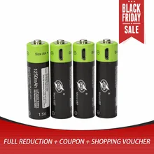 4PCS ZNTER ZNT5 1 BR AA 1 5V 1250mAh USB Rechargeable Lithium Polymer Battery Quick Charging