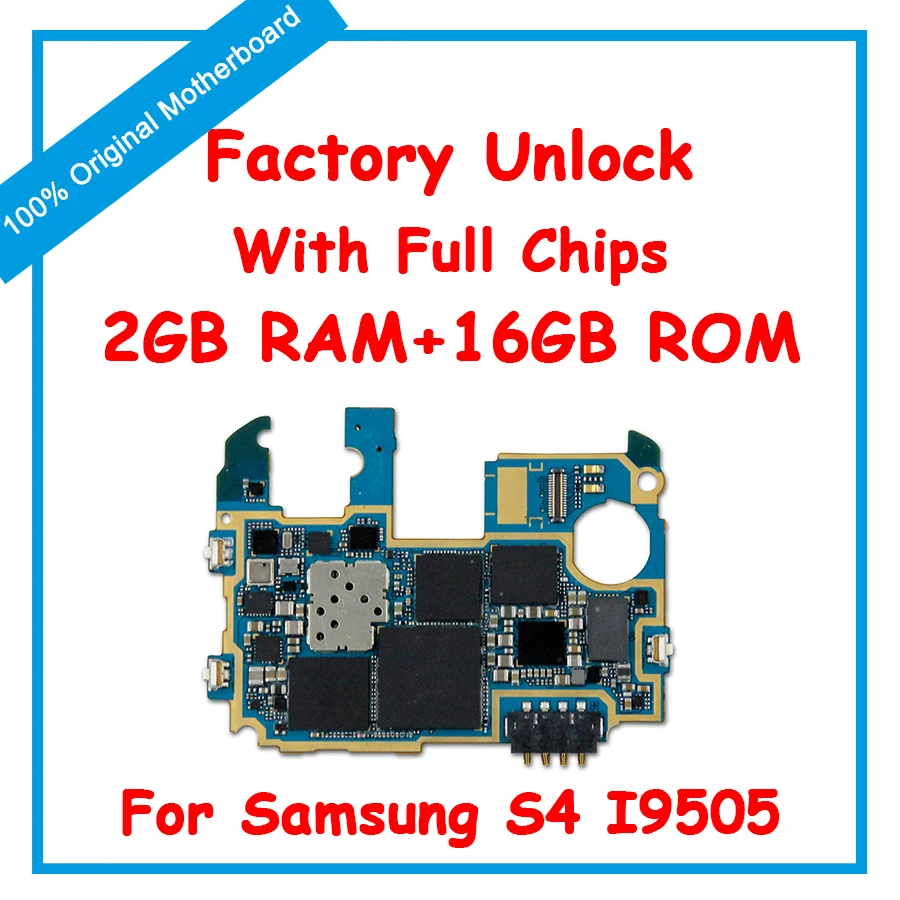 

For Samsung S4 i9505 i9500 i9506 i9507 i9515 Original Motherboard Unlock Mainboard With Full Chips Logic Board