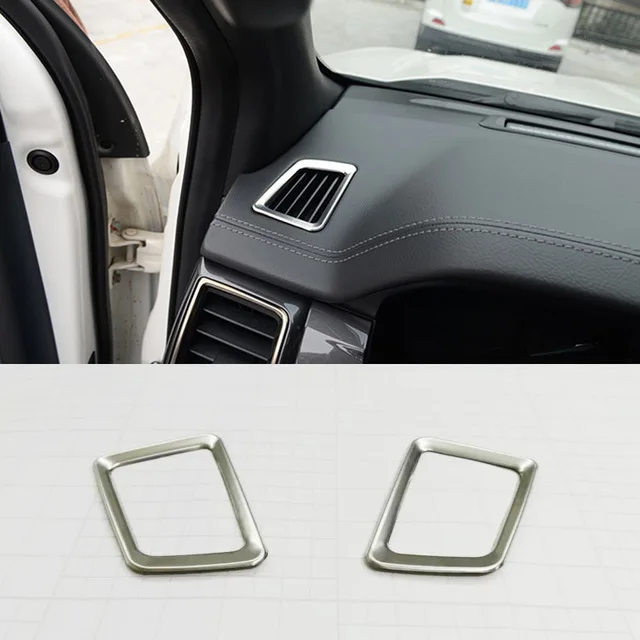 

For Ford Everest 2015-2018 Stainless Steel Car Air Vent Outlet Decoration Sticker Cover Trim car styling Accessories 2pcs