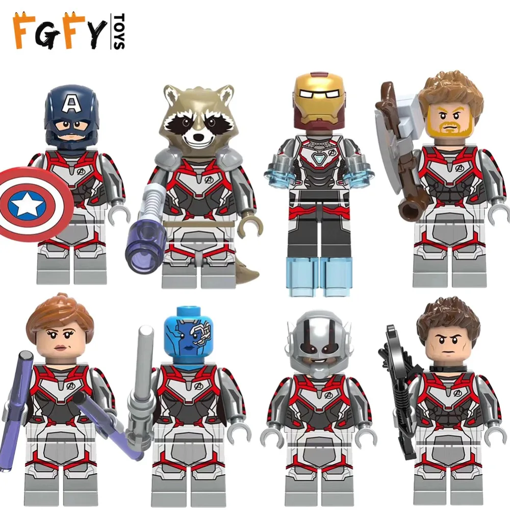 

Avengers 4 Superhero Captain Marvel Figures Thor Ironman Spiderman Black Widow Deadpool Hawkeye legoing Building blocks kid gift