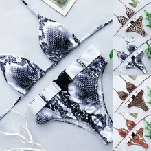 Женские купальники бикини соблазнительный купальник с тигровыми полосками набор купальник бикини заполненный бюстгальтер купальники пляжная одежда женский сексуальный купальник