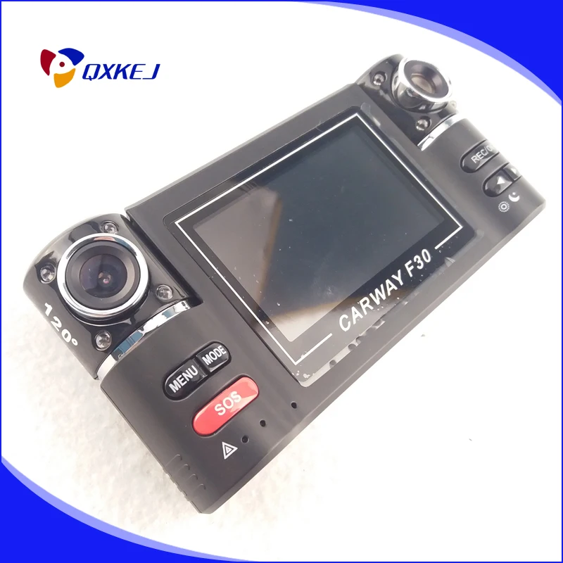

Promotion Dual Lens Car Camera Vehicle DVR Dash Cam Two Lens Video Recorder F30 Rotated lens Black box Night Vision Camcorder