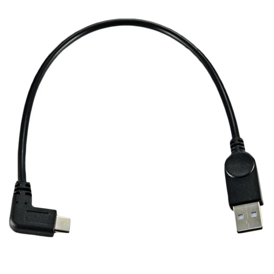 USB с золотым покрытием кабель типа C Righ угол USB C штекер к USB мужской удлинитель 25 см