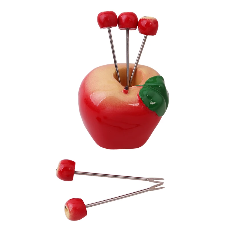 Creative Fruit Fork Party Lunch Dinner Cute Decoration Stand Holder Set