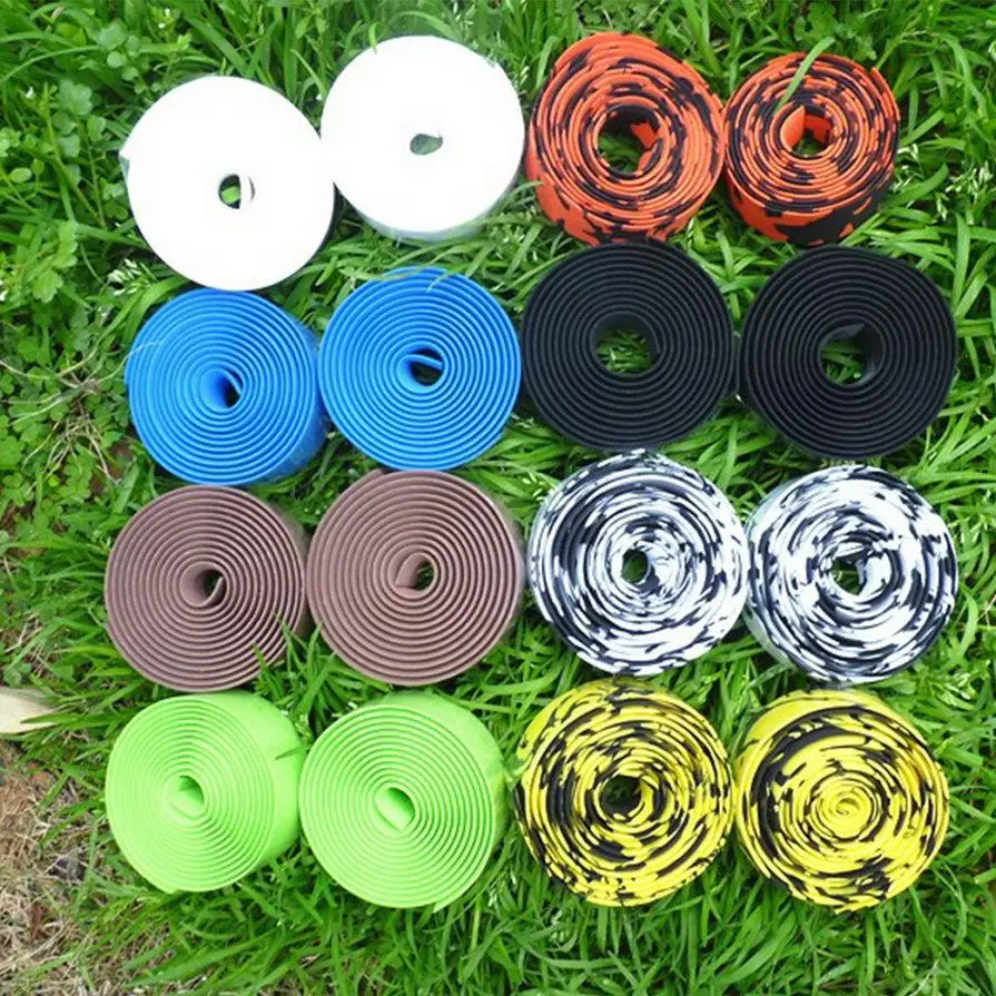 

High Quality Colorful Cycling Handle Belt Bike Bicycle Cork Handlebar Tape Wrap +2 Bar Free shipping