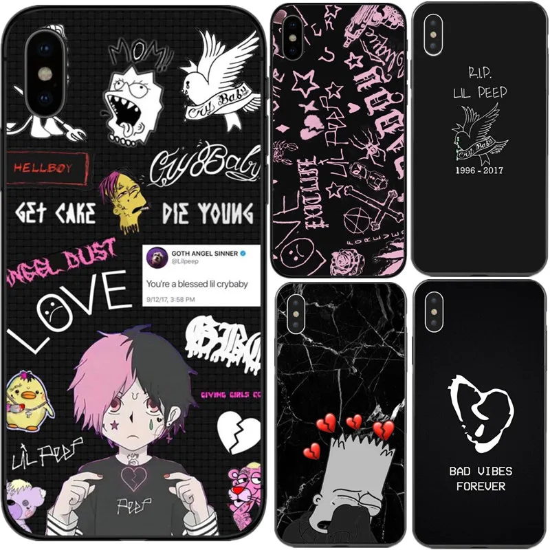 Xxxtentacion Lil Peep cry Baby rose bad vibes forever TPU чехлы для телефонов для iPhone X 5 5S SE 6 6s Plus 7 8 Plus XS XR XS MAX