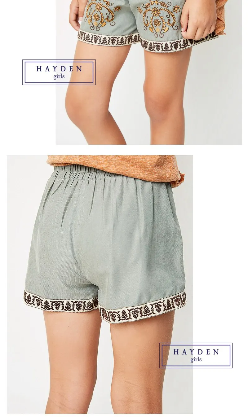 girls embroidered shorts G3769-5