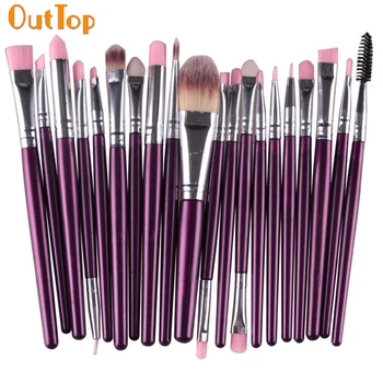 

OutTop ColorWomen 20pcs/Set Purple Makeup Brush Kit Eye Shadow Countour Eye Liner Powder Brushes Hot Sale8f26