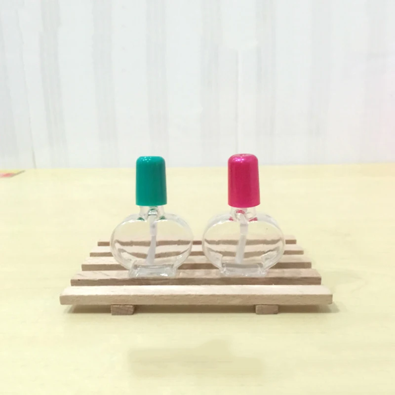 Clear 10ml Plastic Nail Polish Bottle with Brush Empty DIY Blush