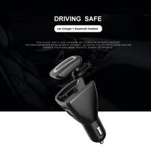 Беспроводная музыкальная гарнитура Автомобильная bluetooth-гарнитура наушник для телефона один USB Автомобильное зарядное устройство адаптер для iPhone7 HuaWei Sumsung и т. д