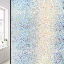 Радужная Асимметричная статическая Солнцезащитная пленка для стекла, окна, пленка для конфиденциальности, термостойкая дверь ванной комнаты, декоративные наклейки для дома 60*300 см