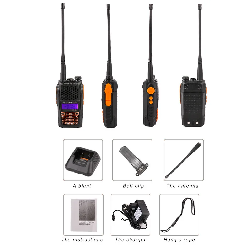 Baofeng UV-6R двухстороннее радио walky talky Профессиональный для sdr hf трансивер CTCSS DCS RX/TX звуковой сигнал VOX Функция uv6r ham радио cb