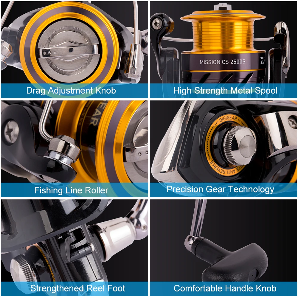 DAIWA Рыболовная катушка 5 3: 1 передаточное число 2000S / 2500S 3000S/4000S спиннинговая