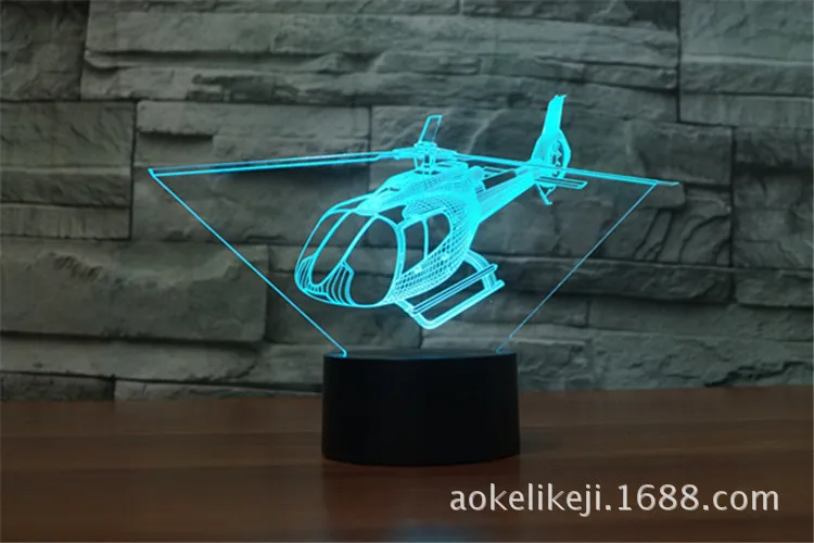 

3D helicopter LED desktop light USB touch night light Children's gift