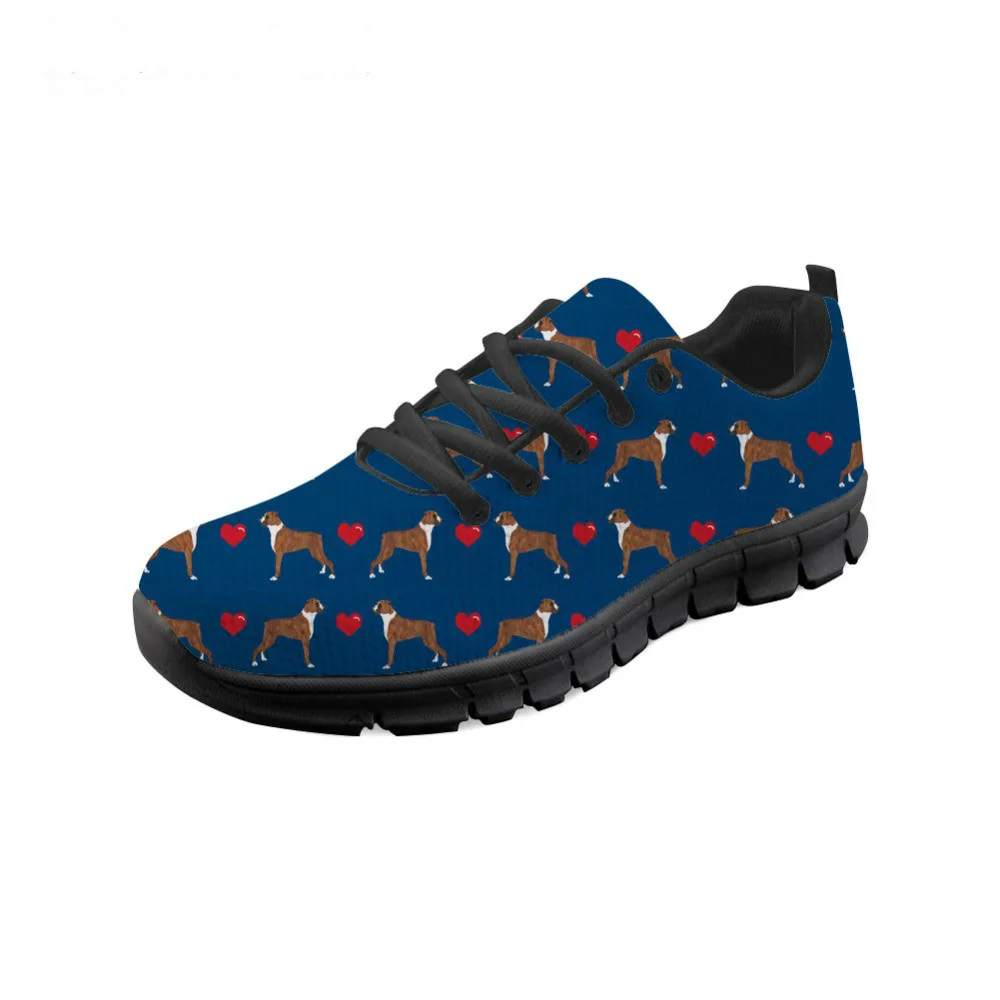 

Women Boxer Dog Printing Flat Sneakers Ladies Lace-up Mesh Shoes for Teenagers Fashion Sneakers Females Zapatos