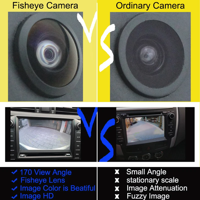 HD CCD звездный свет; ночное зрение Рыбий глаз объектив 170 градусов sony CCTV Цвет Белый Серебристый Автомобильная резервная камера заднего вида без парковочной линии