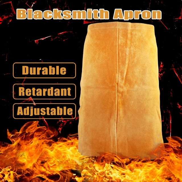 Blacksmith Apron Full Cowhide Leather Electric Welding Apron Bib Yellow Electric welding Safety Clothing
