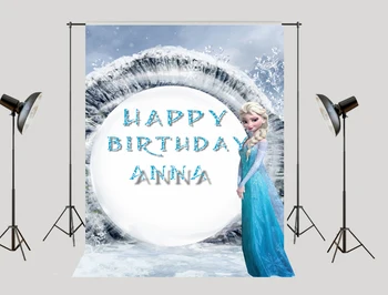 

HUAYI Frozen backdrop Customized baby shower for girls photography Photo Background birthday banner photo booth props Sm-095