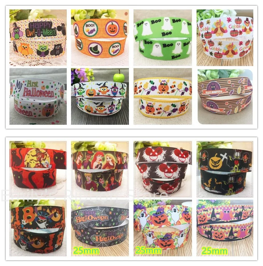 

Halloween Series 7/8'' 1''width pumpkin printed grosgrain ribbon Bow Gift Wrap Oct.31st holiday ribbon 10 yards free shipping