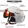 MOON Skiing Helmet Integrally-Molded PC+EPS High-Quality Ski Helmet Goggles Outdoor Sports Ski Snowboard Skateboard Helmets Mens 5