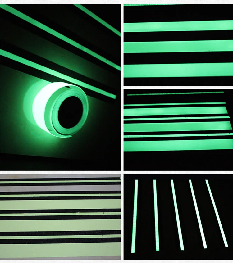 2 rolls 5cm5M Warning Tape PVC Luminous Anti-slip Safety Tape Self-adhesive Night Vision Glow In Dark Security Home Decoration (9)