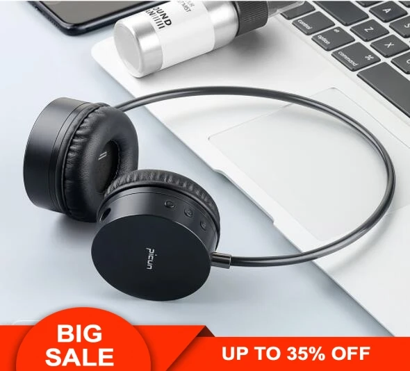 

Picun B20 Bluetooth Wireless Headset Bluetooth Headset Leather Stand Metal Case Headphone Microphone Connect Mobile Phone