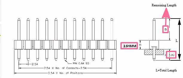 1*40 pinos 40 p 2.54mm passo fileira