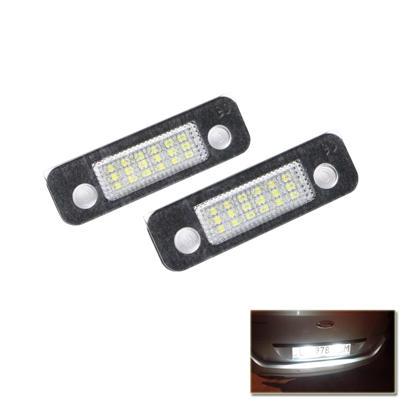 Set Exact Fit White 18 SMD Led Number License Plate Lights font b Lamp b font