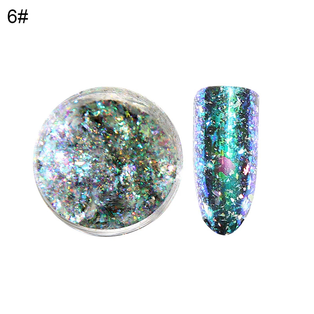 

Shinning Glitter DIY Pigment Dust Women Party Nail Art Powder Decor with Brush