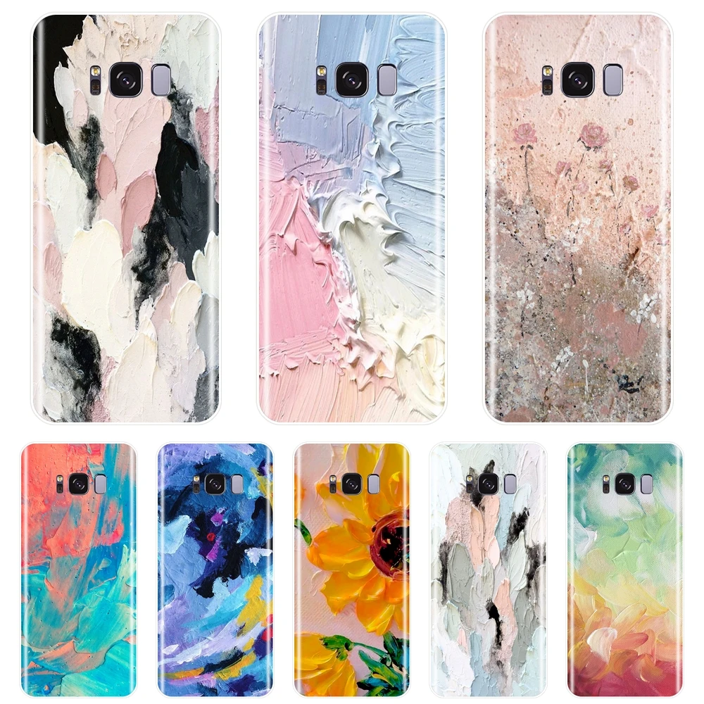 

Soft Phone Case Silicone For Samsung Galaxy Note 4 5 8 9 Art Abstract Sunflower Back Cover For Samsung S5 S6 S7 Edge S8 S9 Plus