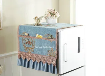 

50*140/70*180cm Europe Luxury Chenille Patchwork Washing Machine Cover Sunscreen Washing Machine Protective Case Pocket