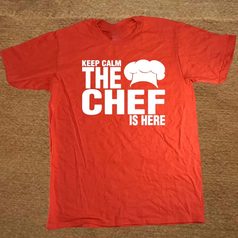 Забавная Футболка Keep Calm The Chef Is Here хлопковые футболки с короткими рукавами мужские футболки Camisetas Masculina