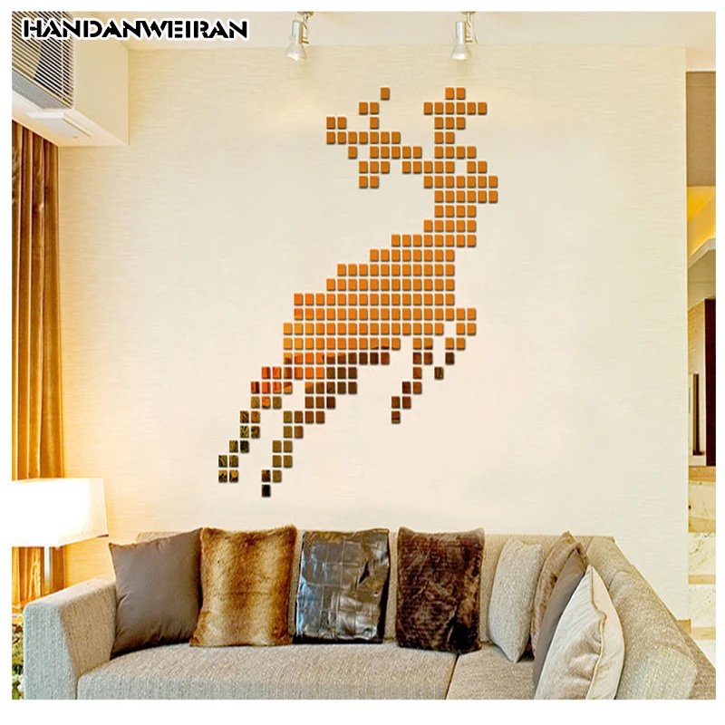 

100pcs square acrylic mirror stickers 2*2cm bedroom living room decorative decorative DIY wall stickers