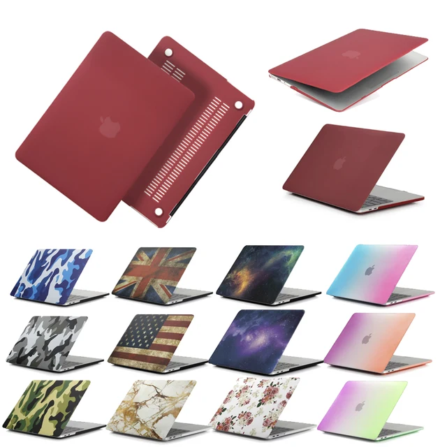 New Solid For Macbook Air 11 13 Pro Retina 13 15 New 12 Laptop Case Red Wine PC For Macbook Pro Air 13 Pro 13 Laptop Case Cover