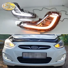 Per Hyundai Solaris Accent 2010 2011 2012 2013 Giallo Relè di Segnale Auto DRL 12 V LED Daytime Corsa e Jogging Luce HA CONDOTTO LA Lampada Della Nebbia SNCN