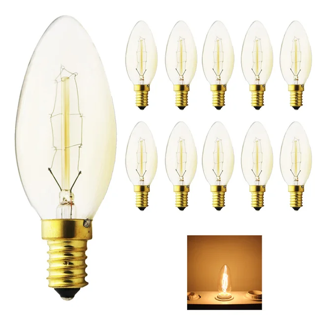 10xdimmable 40w carbon art antique style light bulbs tungsten
