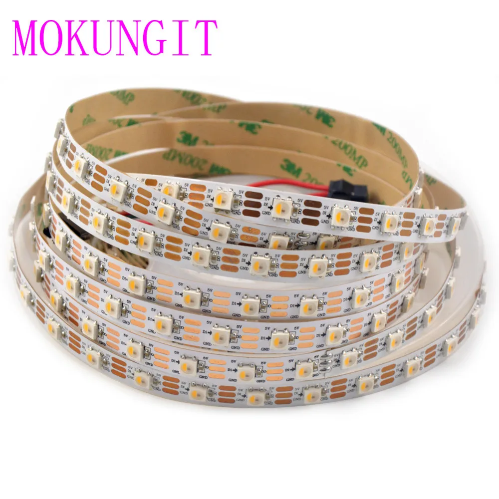 10x5 м SK6812 (аналогичен WS2812B)RGBW (RGB + теплый белый/холодный белый) 4 в 1 чип 60