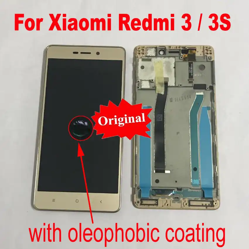 100% оригинальное лучшее стекло для Xiaomi Redmi 3 3S ЖК-дисплей, сенсорная панель, датчик экрана Hongmi 3 3S Digiziter Aseembly с рамкой - изображение