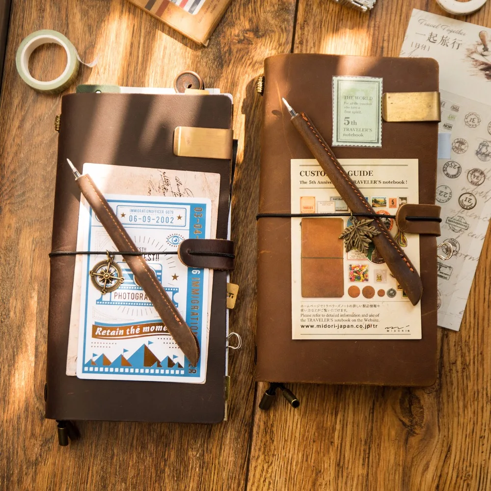 IPBEN записная книжка из натуральной кожи с подкладкой, блокнот для записей, личный планировщик, бумажные школьные принадлежности, паспорт, портативные рождественские подарки