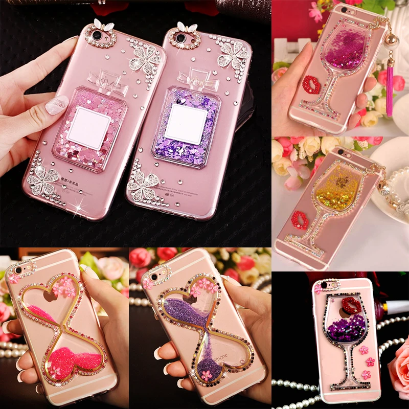 Hourglass Quicksand Phone Cover Case For One plus Oneplus 6 5 5T Diamond Back |