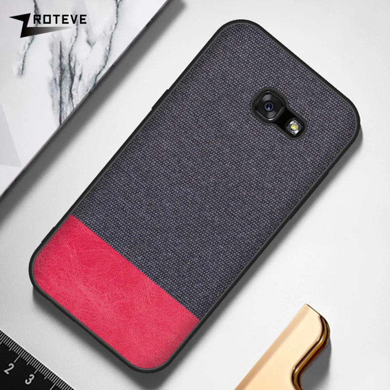 

For Samsung A3 A5 A7 Cases Silicone TPU Canvas Back Cover Cloths Fabric Case Cover For Samsung Galaxy A3 A5 A7 2017 Phone Case