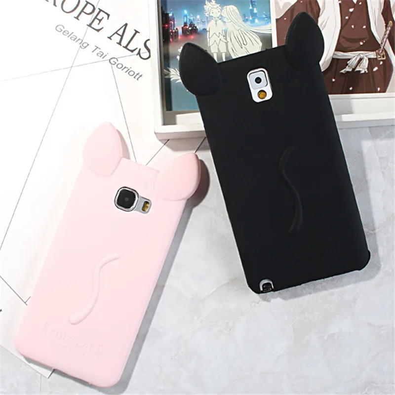 

cute Cat ears with rope soft gel TPU silicon Shock-proof case For Samsung Galaxy Note3 N9000 / C5 C5000 / C7 C7000