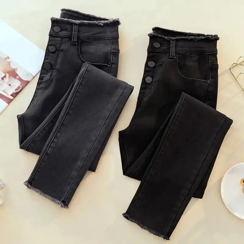 Black jeans trousers for ladies Clearance