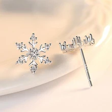 Женские хрустальные снежные чешуйчатые серьги-гвоздики для женщин Bijoux массивные снежные серебряные цветные серьги-гвоздики модные украшения из циркония