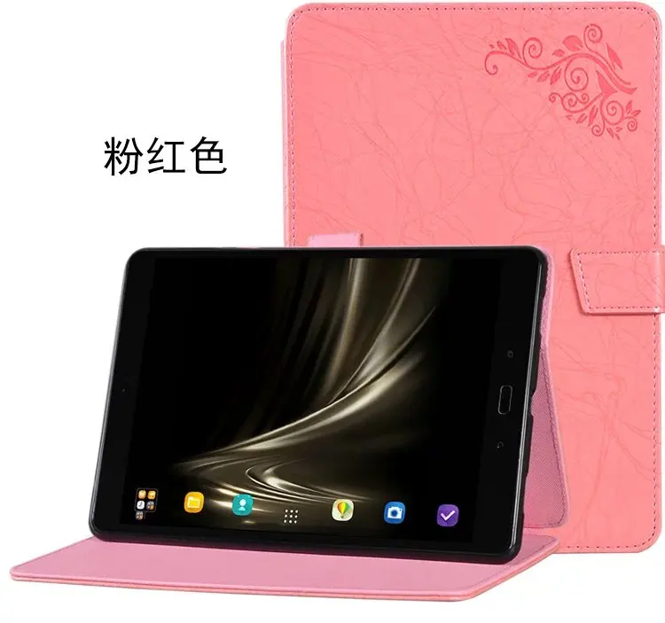 Ультра тонкий Folio Stand защитный с цветочным принтом кожаный чехол для Asus ZenPad Z8 7." ZT581KL(zenPad 3 8.0 Z581KL - Цвет: Розовый