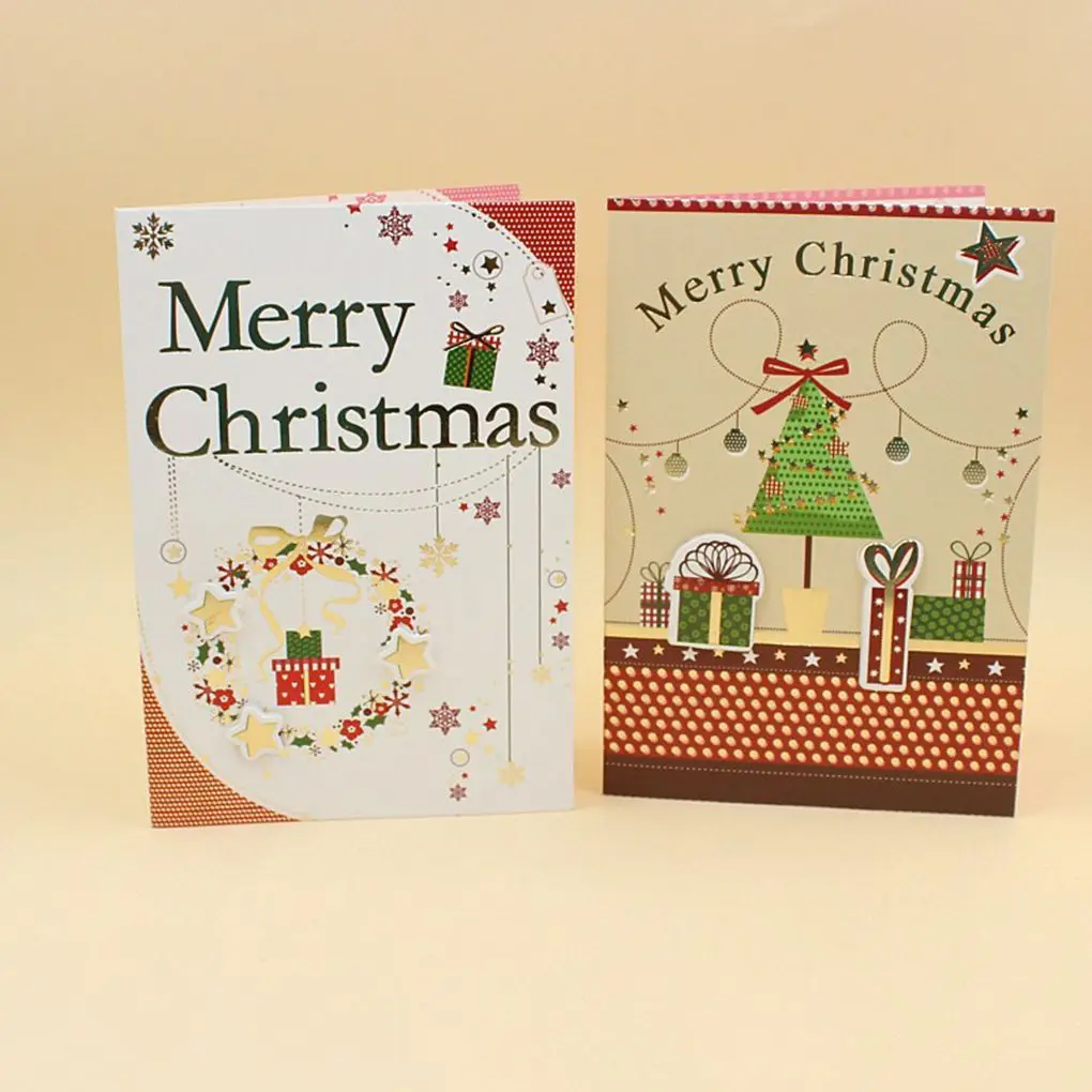 Рождественская тема складной веселое рождественское сообщение открытка с конвертом новый год поздравительная открытка подарочные карты